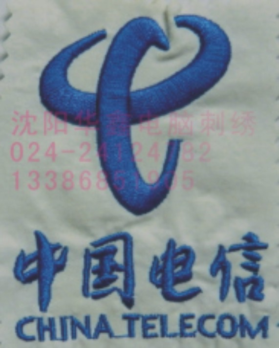 为中国电信刺绣的企业标识
